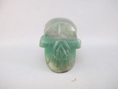 Green, Purple, Blue and White Fluorite Crystal Skull
